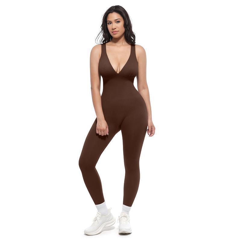 V-neck Abdominal Slimming Romper