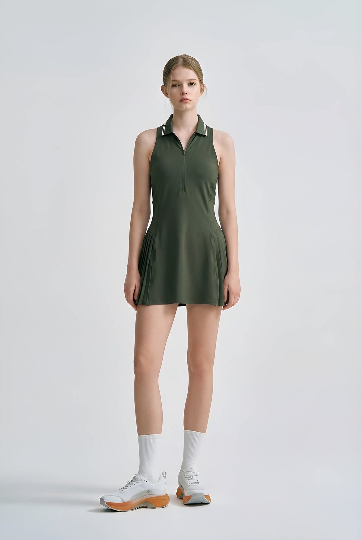 Fashionable Mesh Back Sport Dress with Built-in Shorts