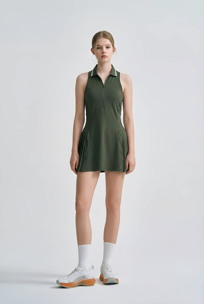 Fashionable Mesh Back Sport Dress with Built-in Shorts