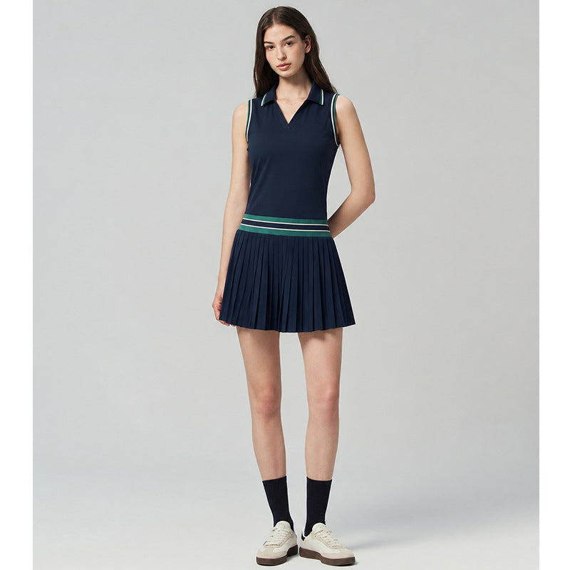 British Polo Neck Quick-Dry Breathable Sports Tennis One-Piece