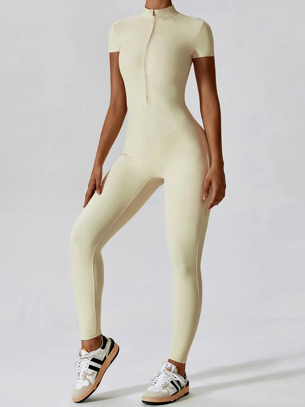 Half Zip Long Romper