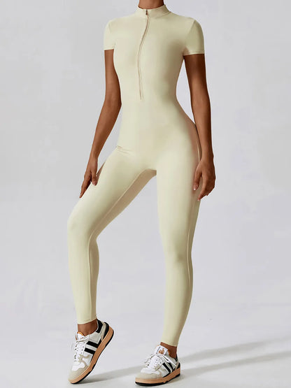 Half Zip Long Romper