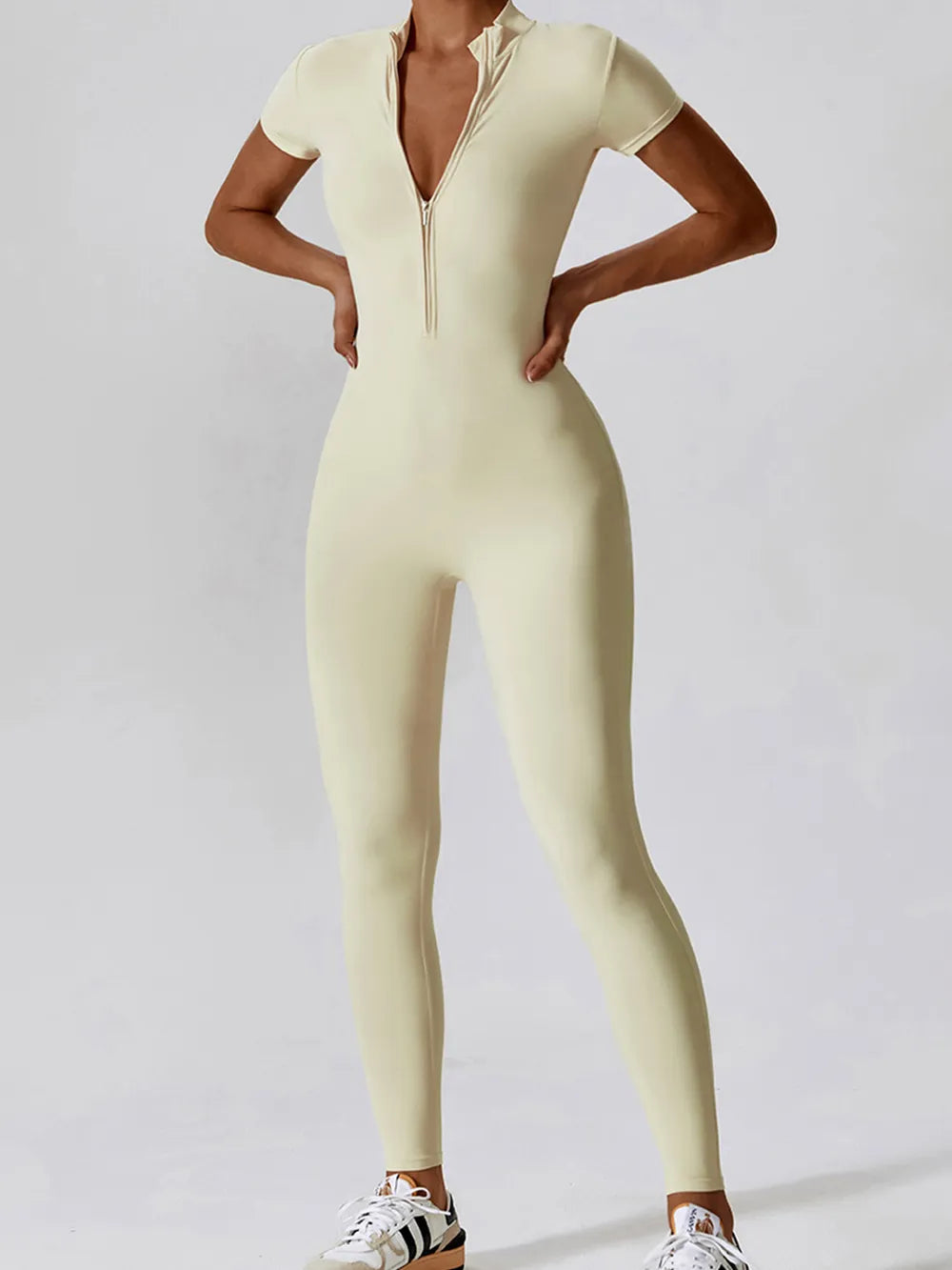 Half Zip Long Romper