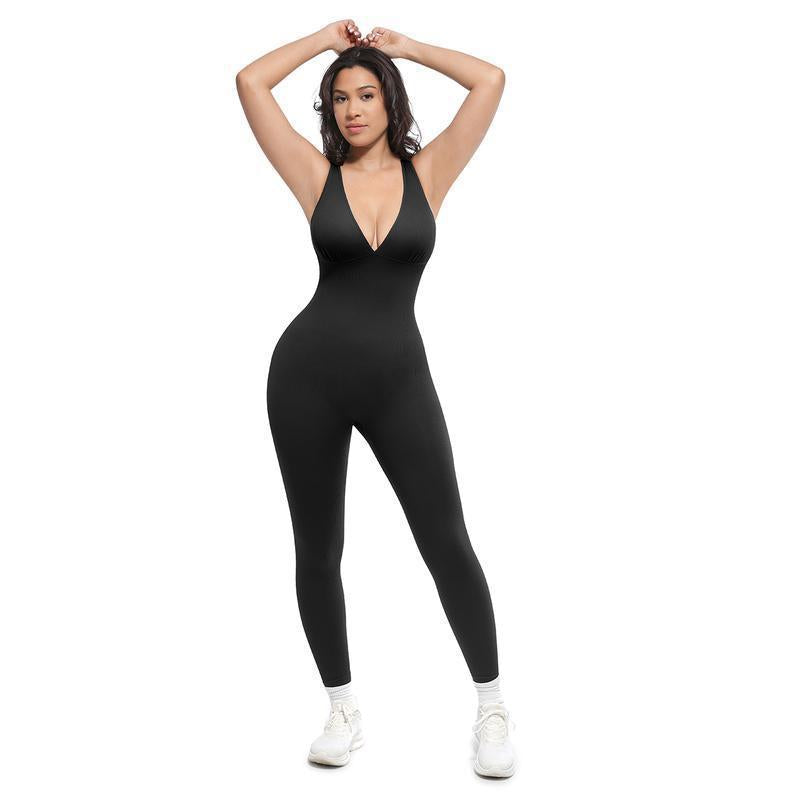 V-neck Abdominal Slimming Romper