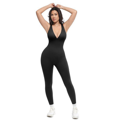 V-neck Abdominal Slimming Romper