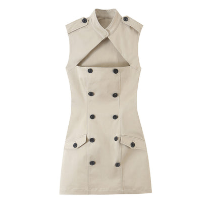 Khaki Sleeveless Dress
