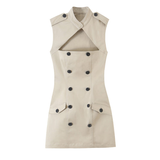 Khaki Sleeveless Dress