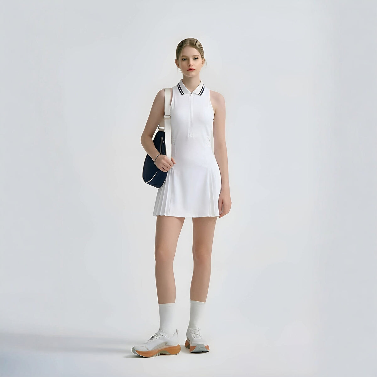 Fashionable Mesh Back Sport Dress with Built-in Shorts