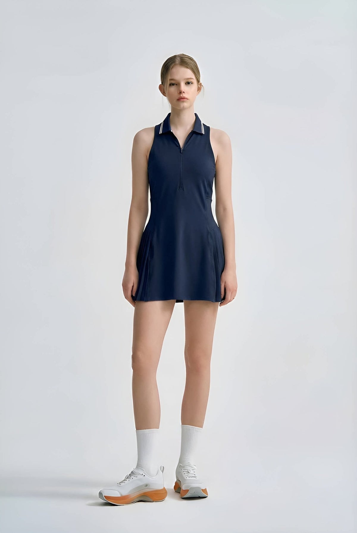 Fashionable Mesh Back Sport Dress with Built-in Shorts