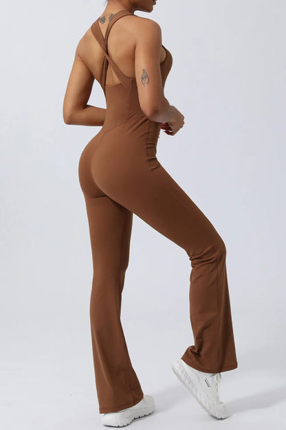 Crisscross Wide Strap Sleeveless Romper