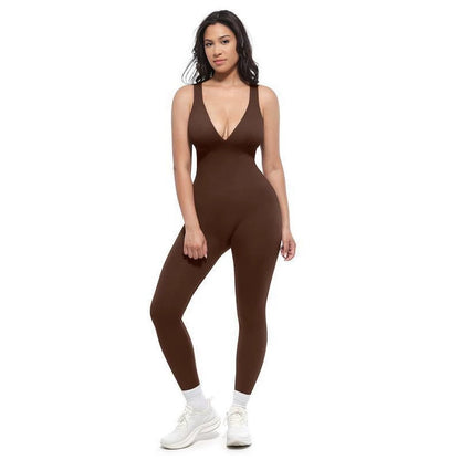 V-neck Abdominal Slimming Romper
