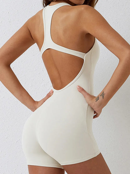Bae's Cutout Racerback Sleeveless Active Romper