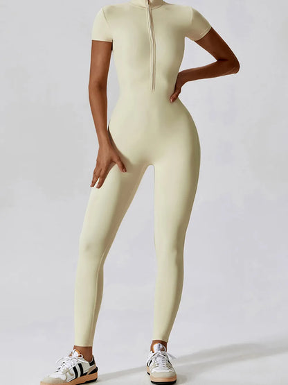 Half Zip Long Romper