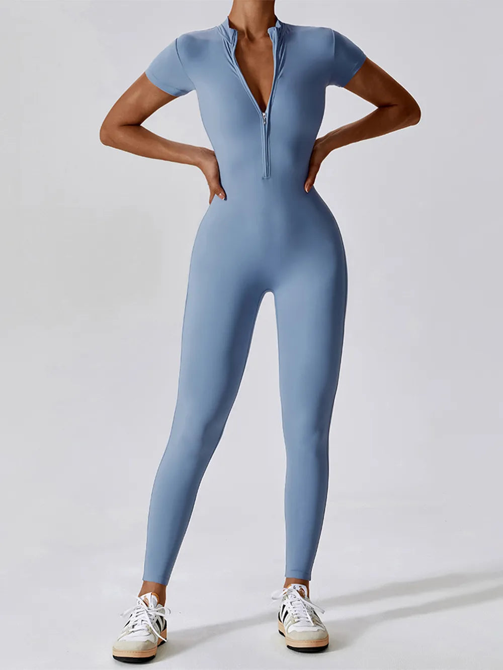 Half Zip Long Romper