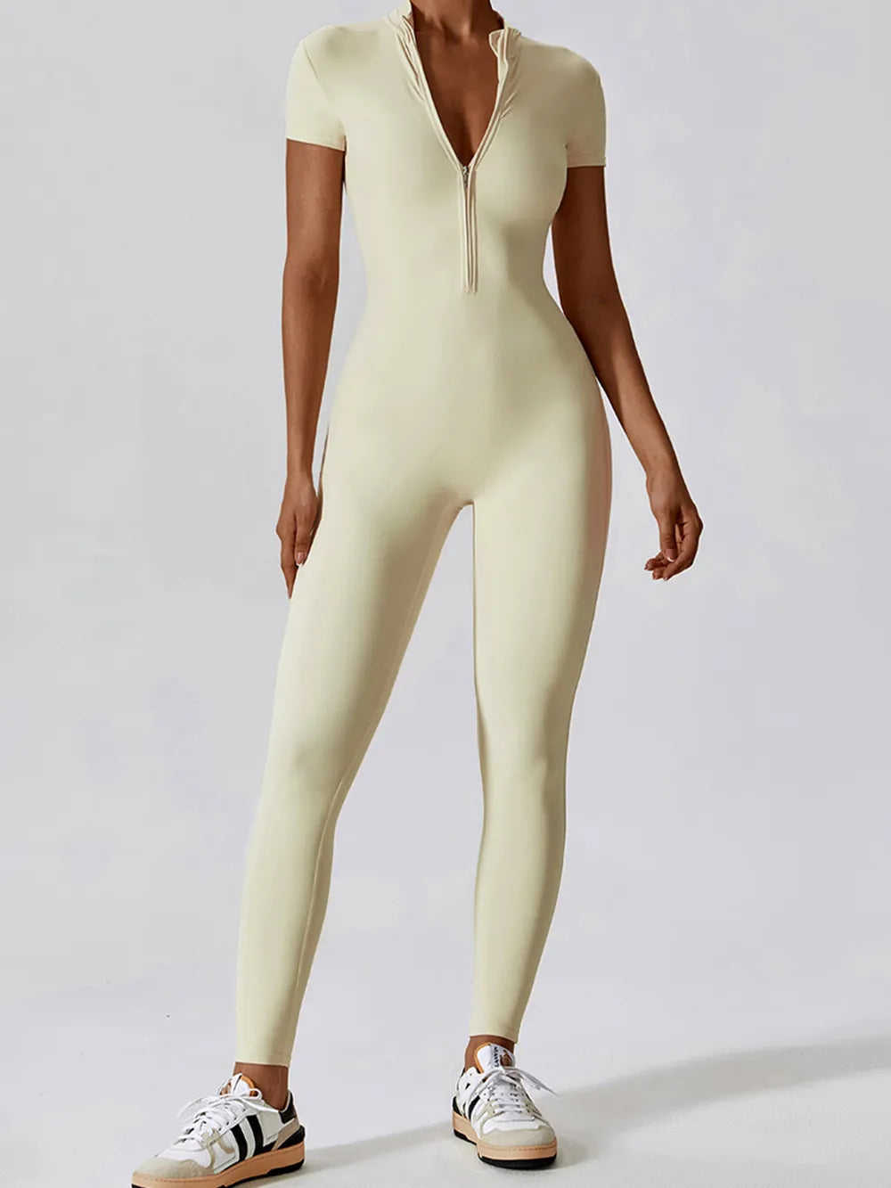 Half Zip Long Romper