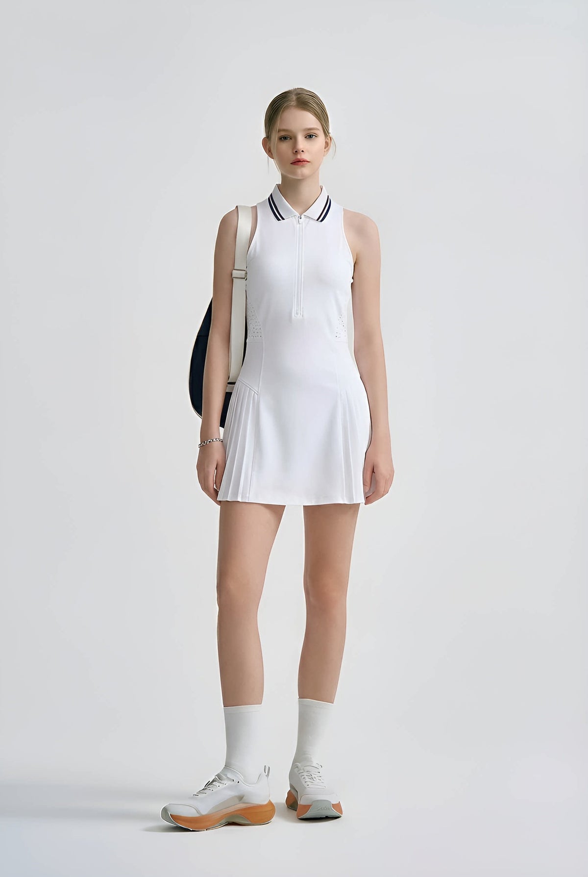 Fashionable Mesh Back Sport Dress with Built-in Shorts