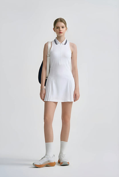 Fashionable Mesh Back Sport Dress with Built-in Shorts