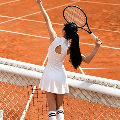 Breathable Sport Dress with Waist-Cinching and Built-in Bra