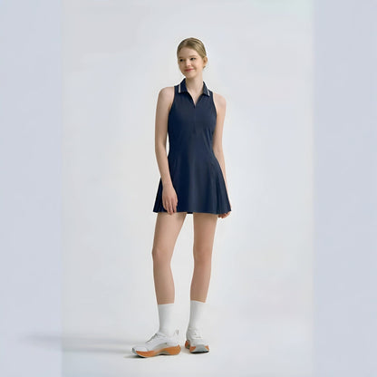 Fashionable Mesh Back Sport Dress with Built-in Shorts